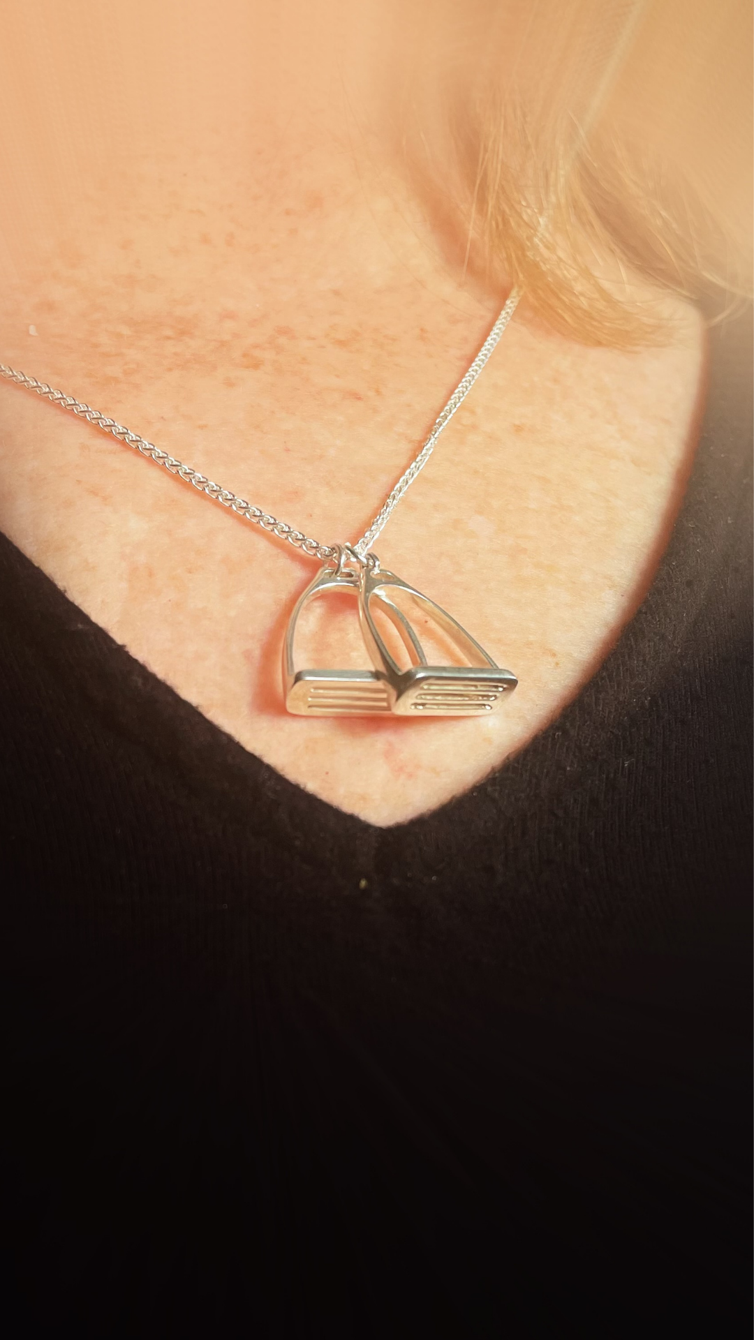 Polo Stirrup Double Charm Necklace