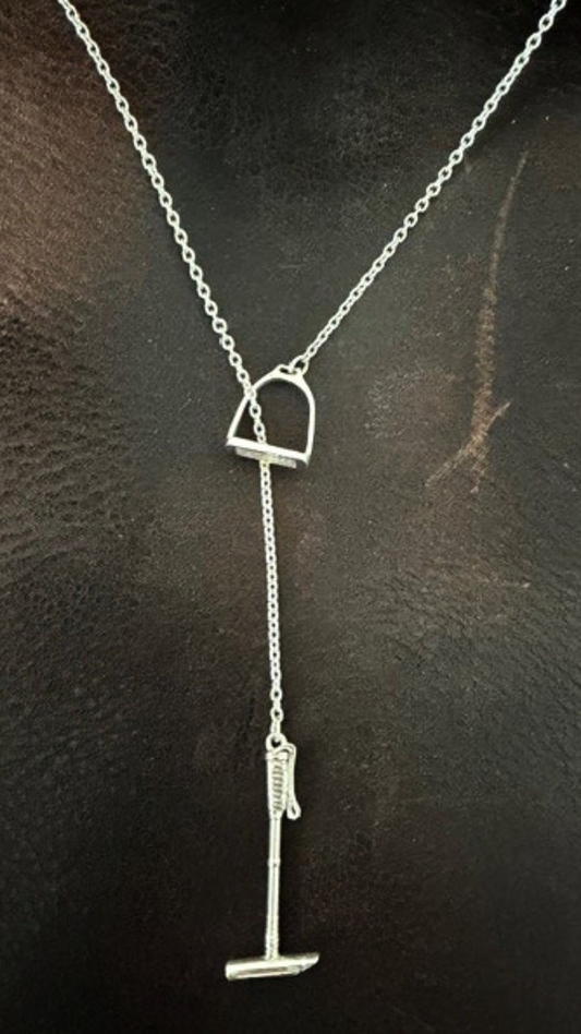 Stirrup & Mallet Lariat Necklace